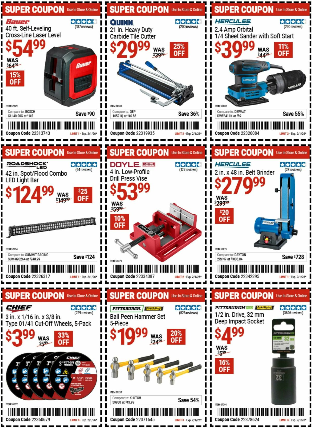 Harbor Freight Tools Weekly Ad from January 20
