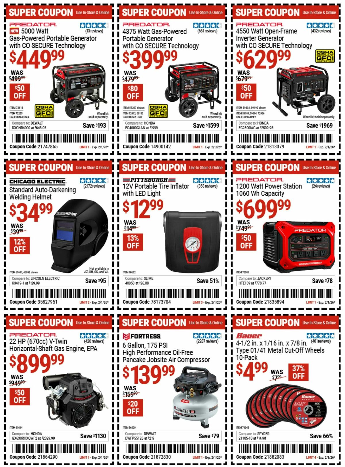 Harbor Freight Tools Weekly Ad from January 20