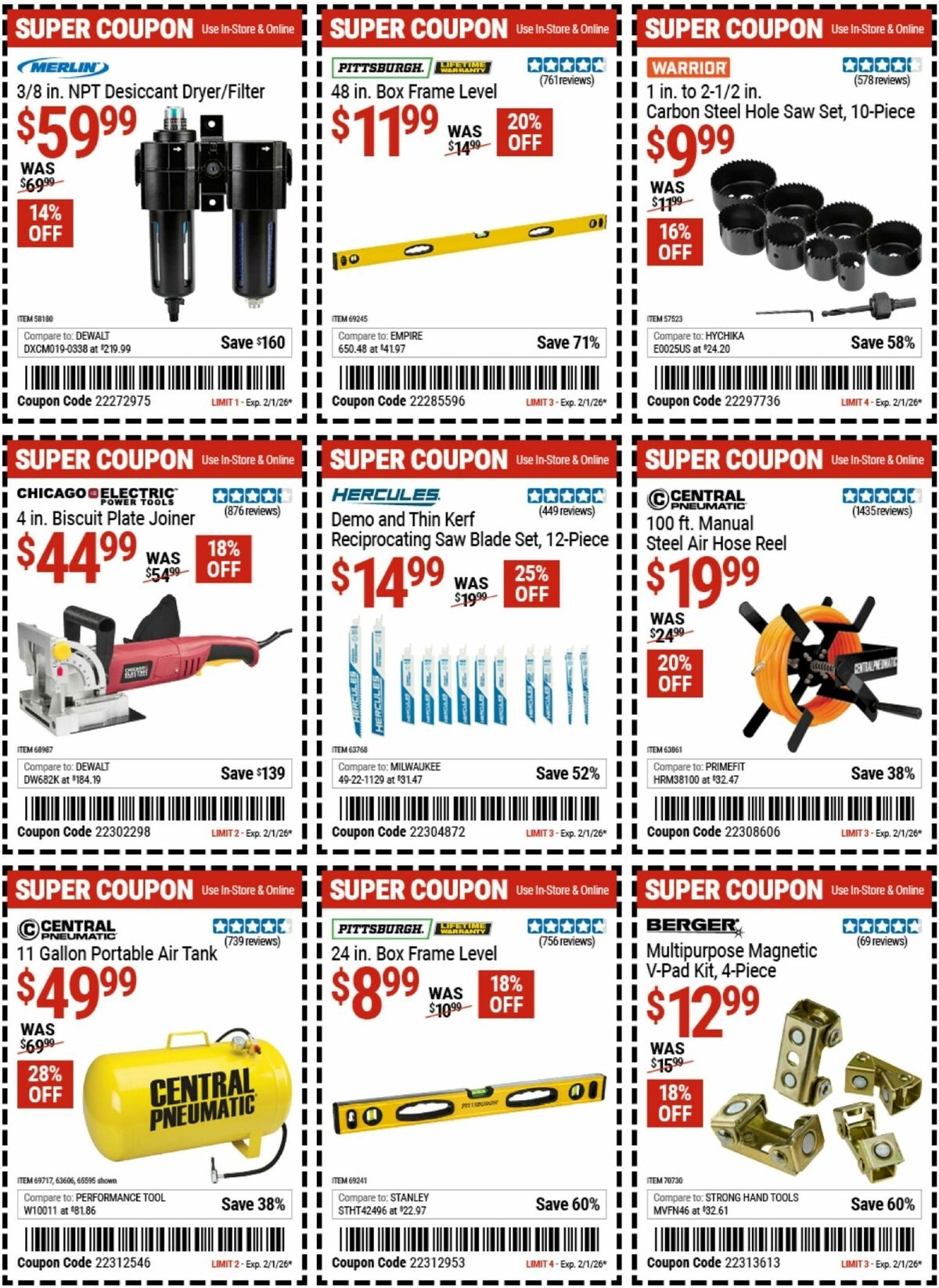 Harbor Freight Tools Weekly Ad from January 20