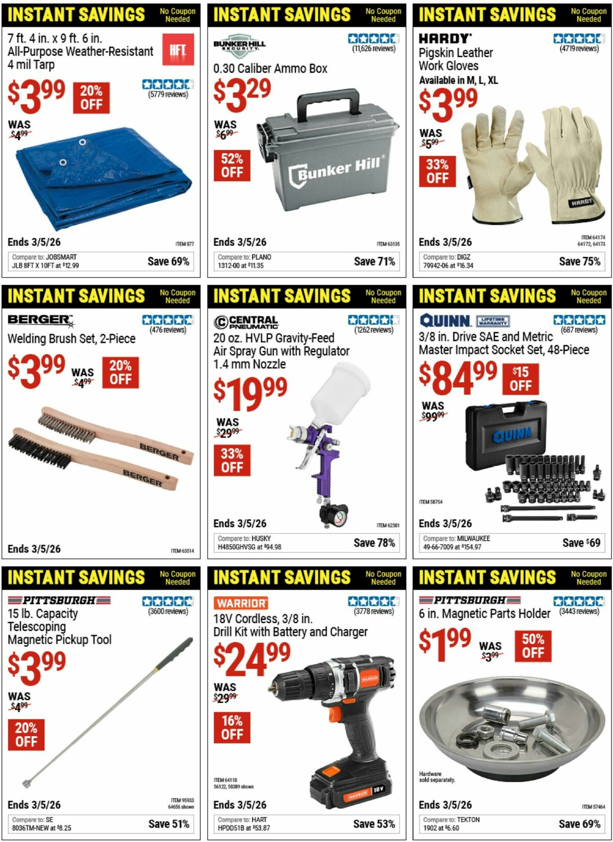 Harbor Freight Tools Instant Savings Weekly Ad from January 20