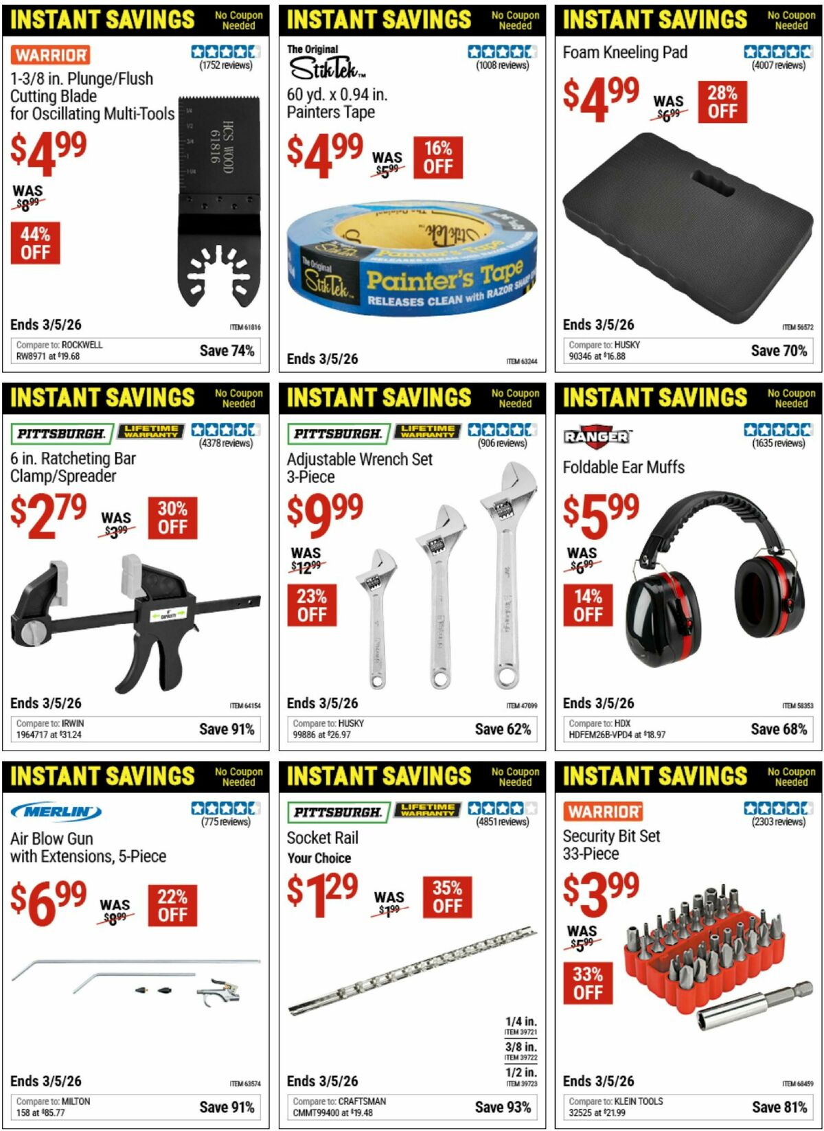 Harbor Freight Tools Instant Savings Weekly Ad from January 20