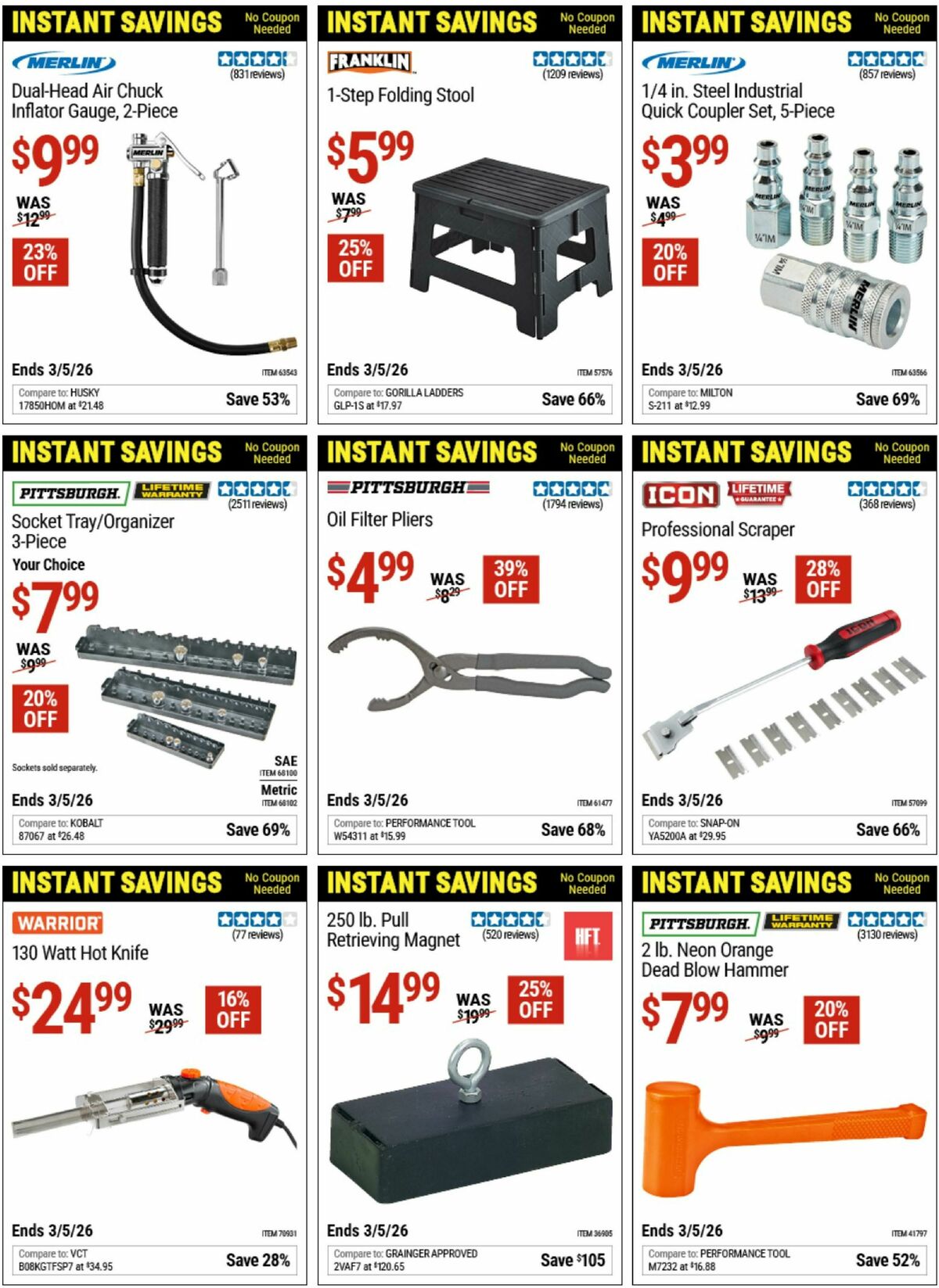 Harbor Freight Tools Instant Savings Weekly Ad from January 20