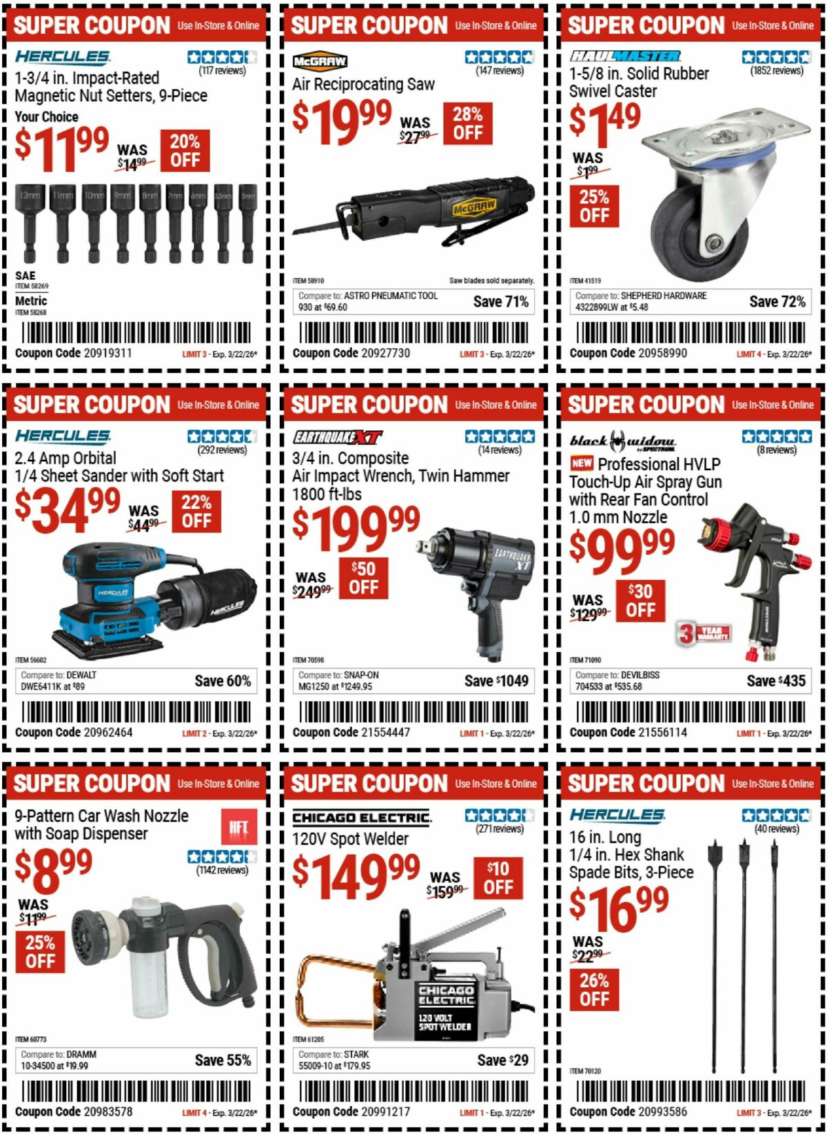 Harbor Freight Tools Weekly Ad from March 9