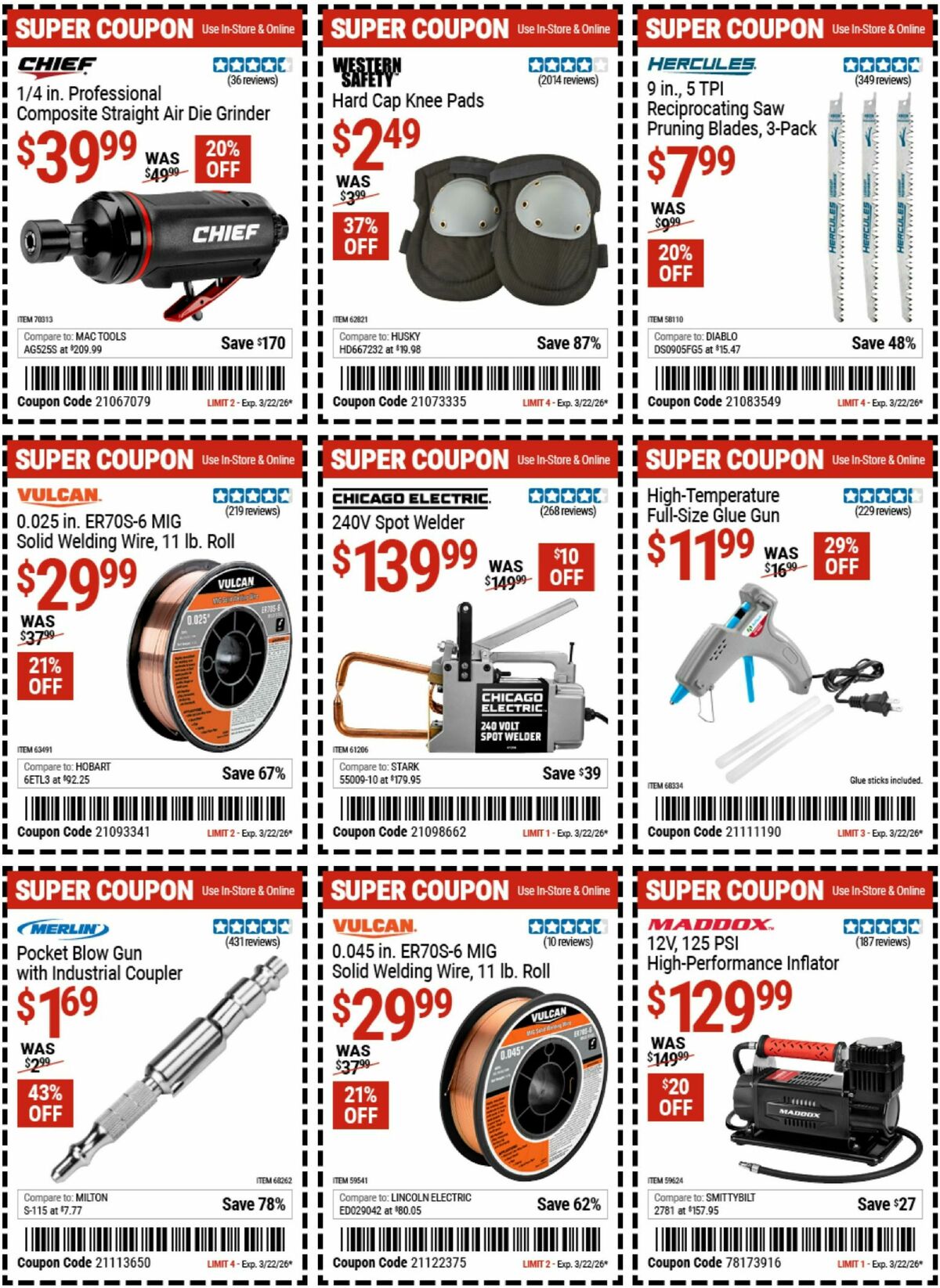 Harbor Freight Tools Weekly Ad from March 9