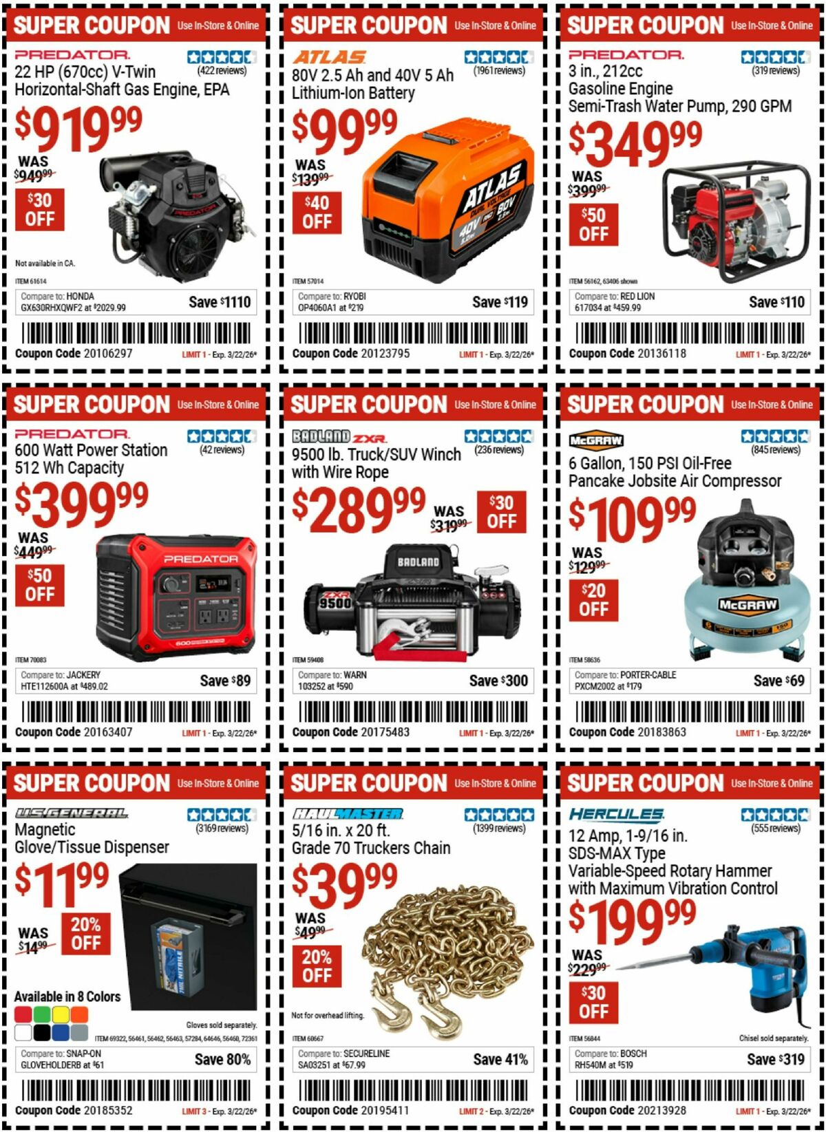 Harbor Freight Tools Weekly Ad from March 9