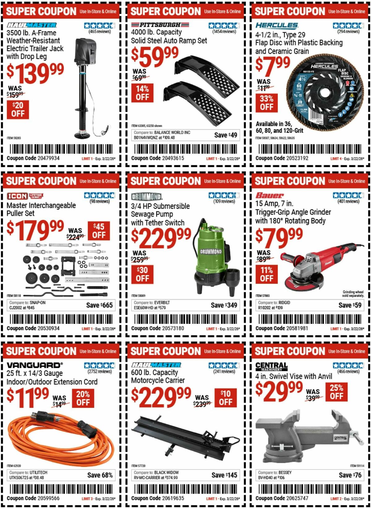 Harbor Freight Tools Weekly Ad from March 9