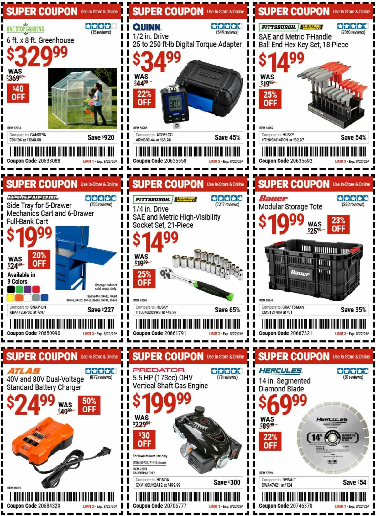 Harbor Freight Tools Weekly Ad from March 9