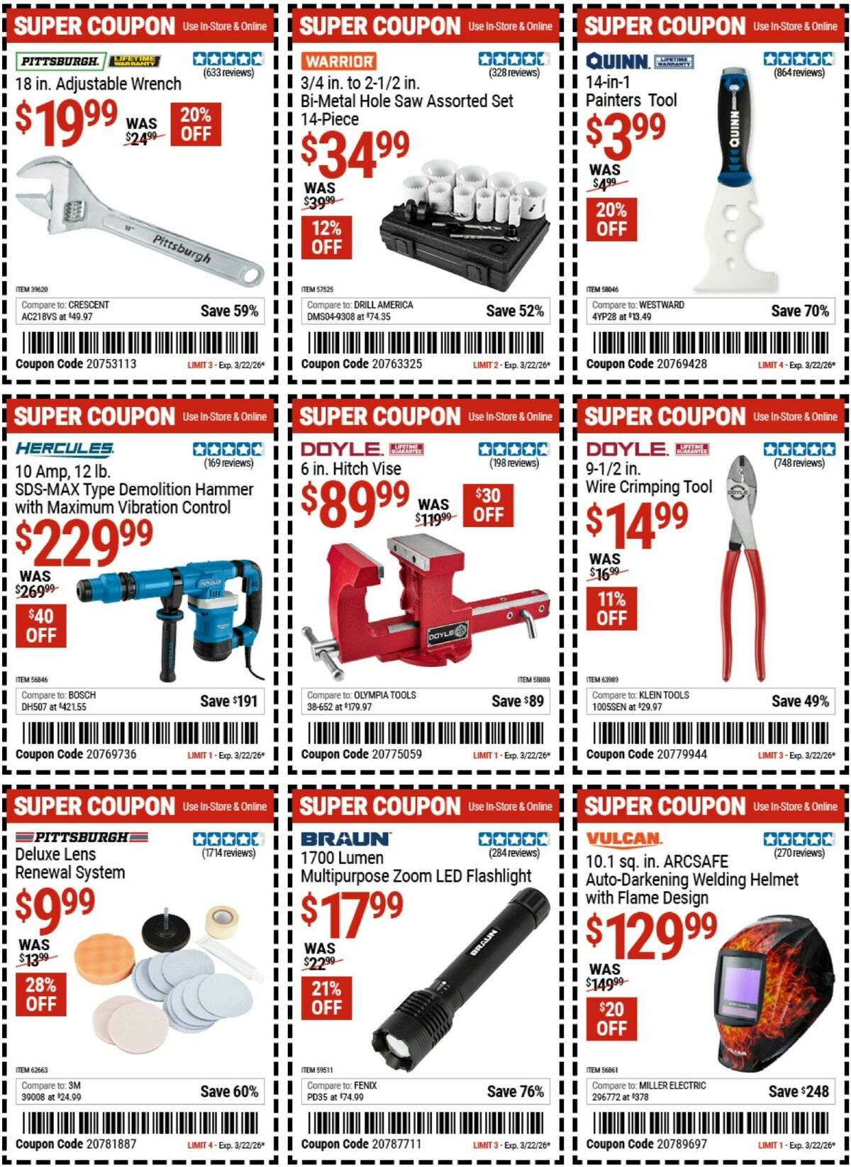 Harbor Freight Tools Weekly Ad from March 9