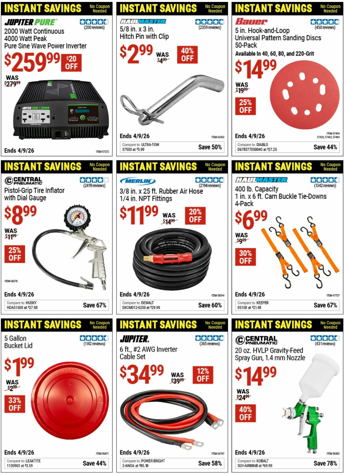 Harbor Freight Tools Instant Savings Weekly Ad from March 20