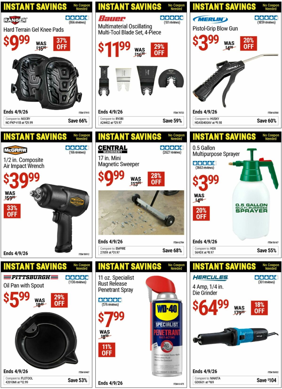 Harbor Freight Tools Instant Savings Weekly Ad from March 20