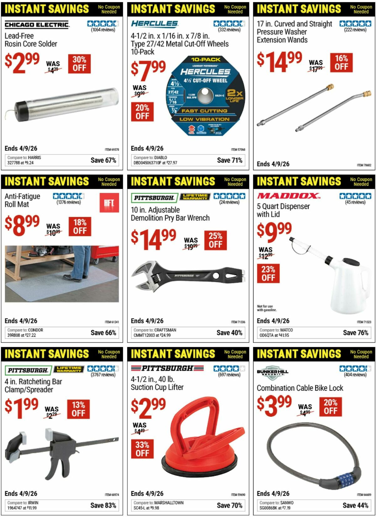 Harbor Freight Tools Instant Savings Weekly Ad from March 20