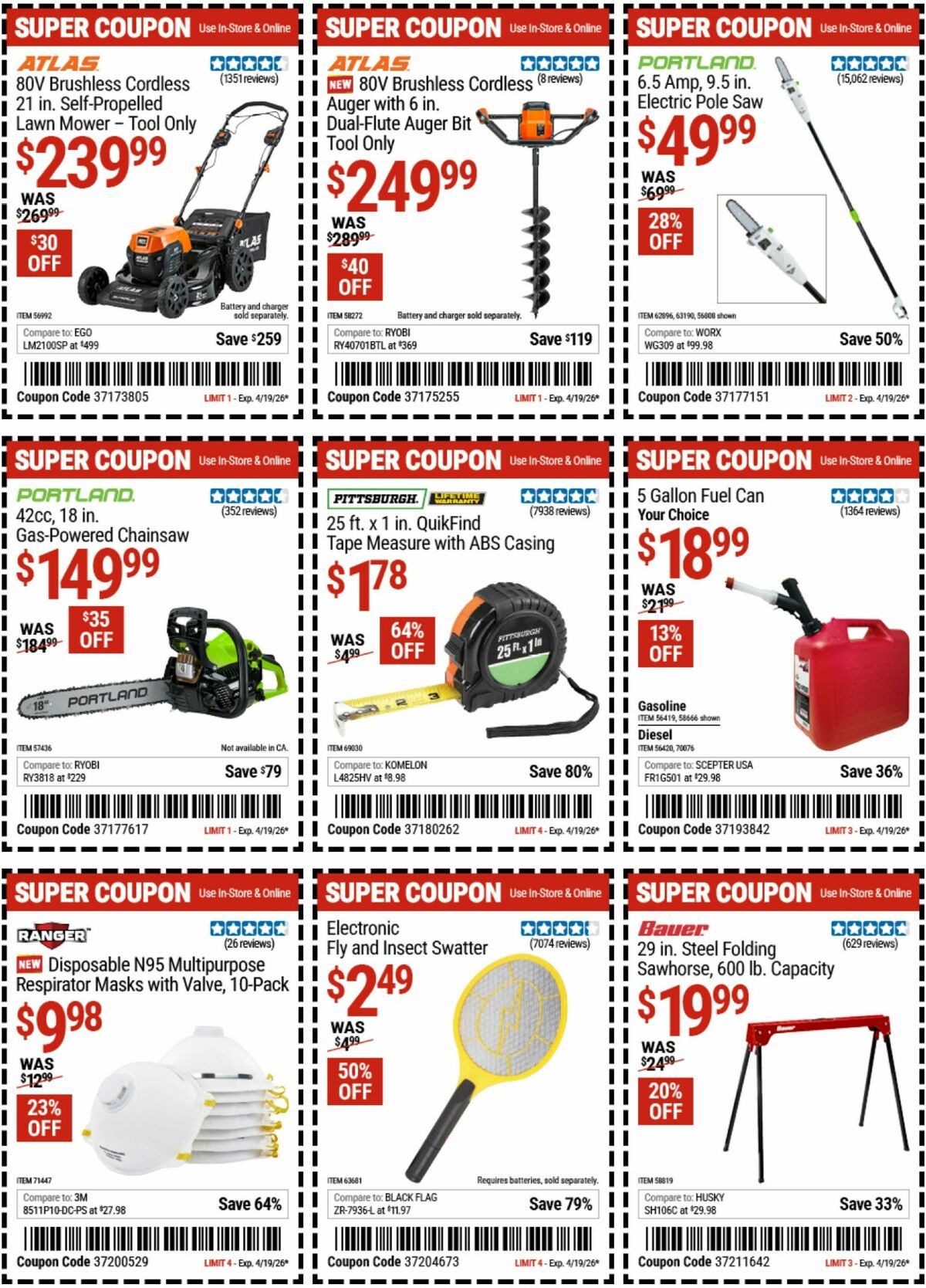 Harbor Freight Tools Weekly Ad from April 14