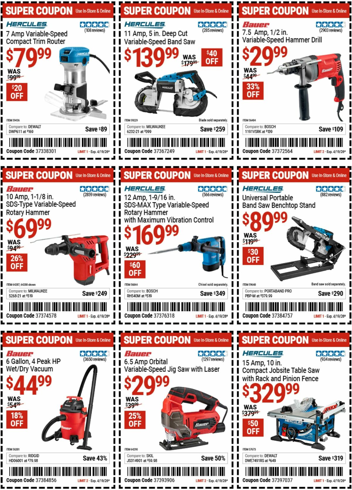Harbor Freight Tools Weekly Ad from April 14