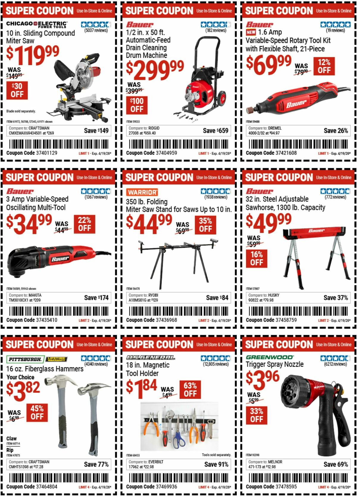 Harbor Freight Tools Weekly Ad from April 14