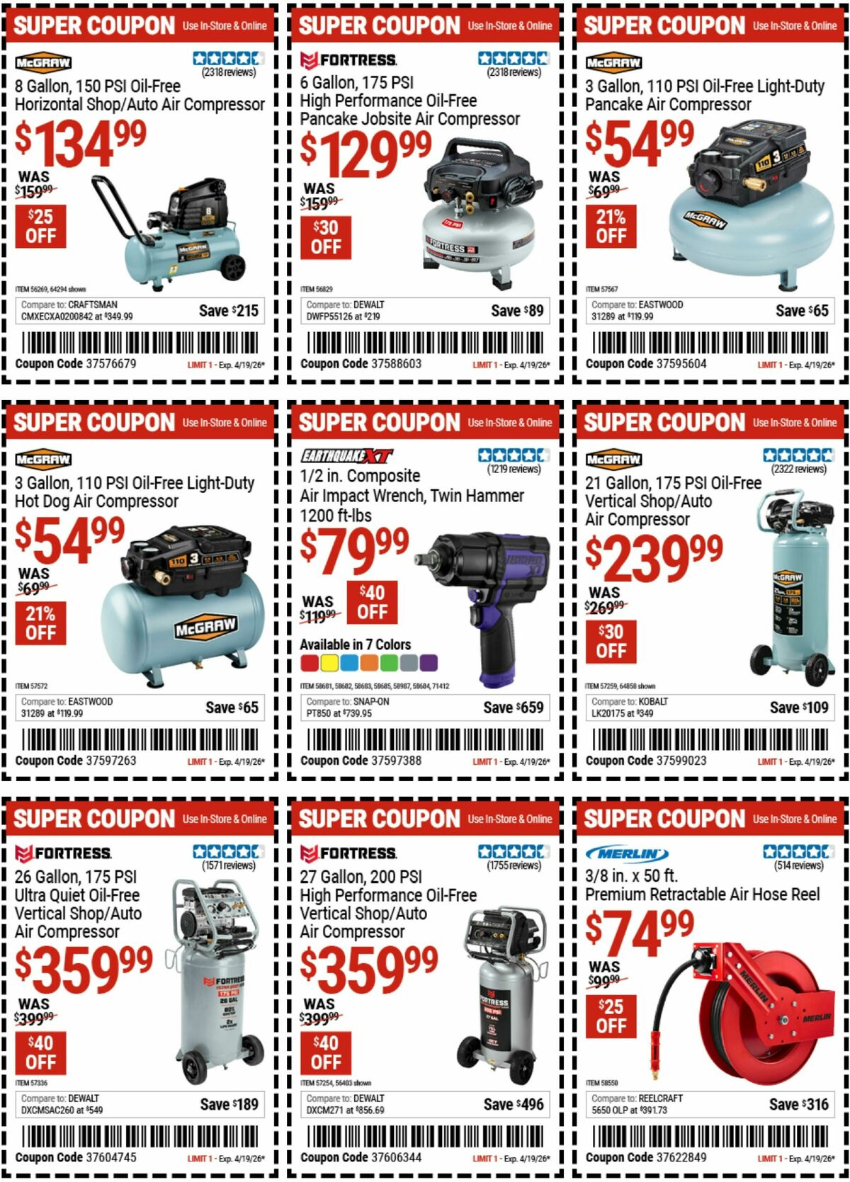 Harbor Freight Tools Weekly Ad from April 14