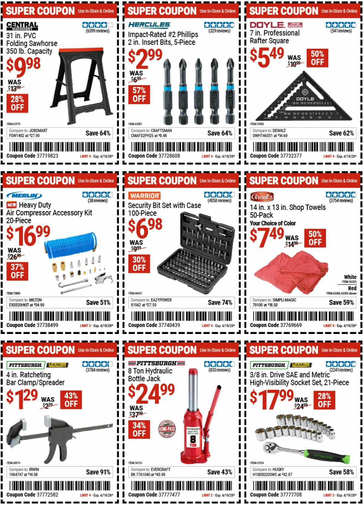 Harbor Freight Tools Weekly Ad from April 14