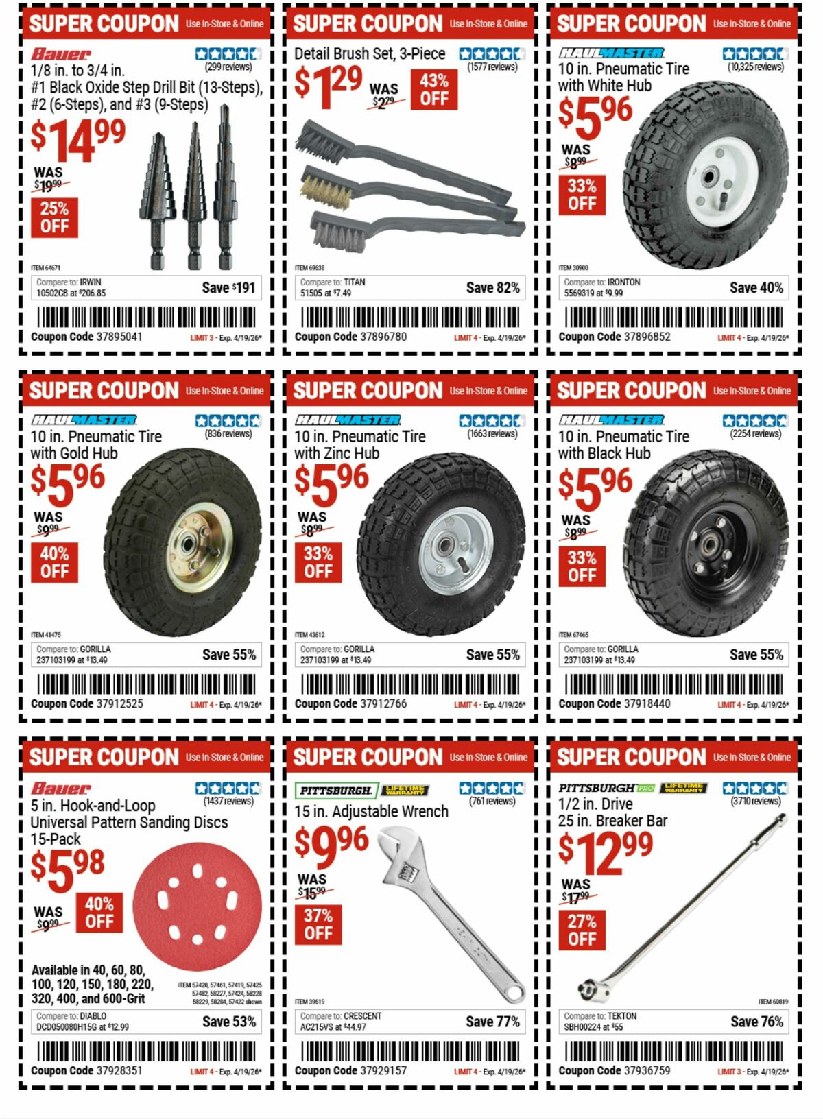 Harbor Freight Tools Weekly Ad from April 14
