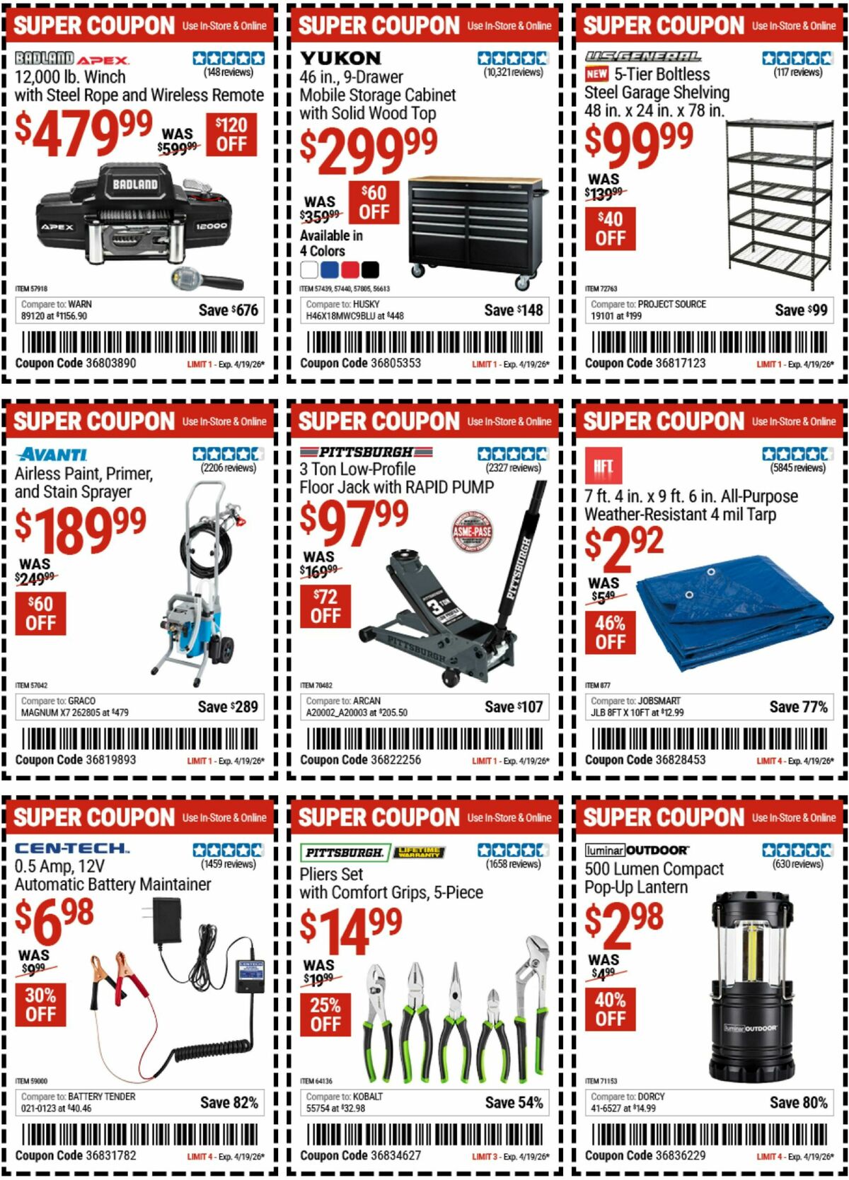Harbor Freight Tools Weekly Ad from April 14