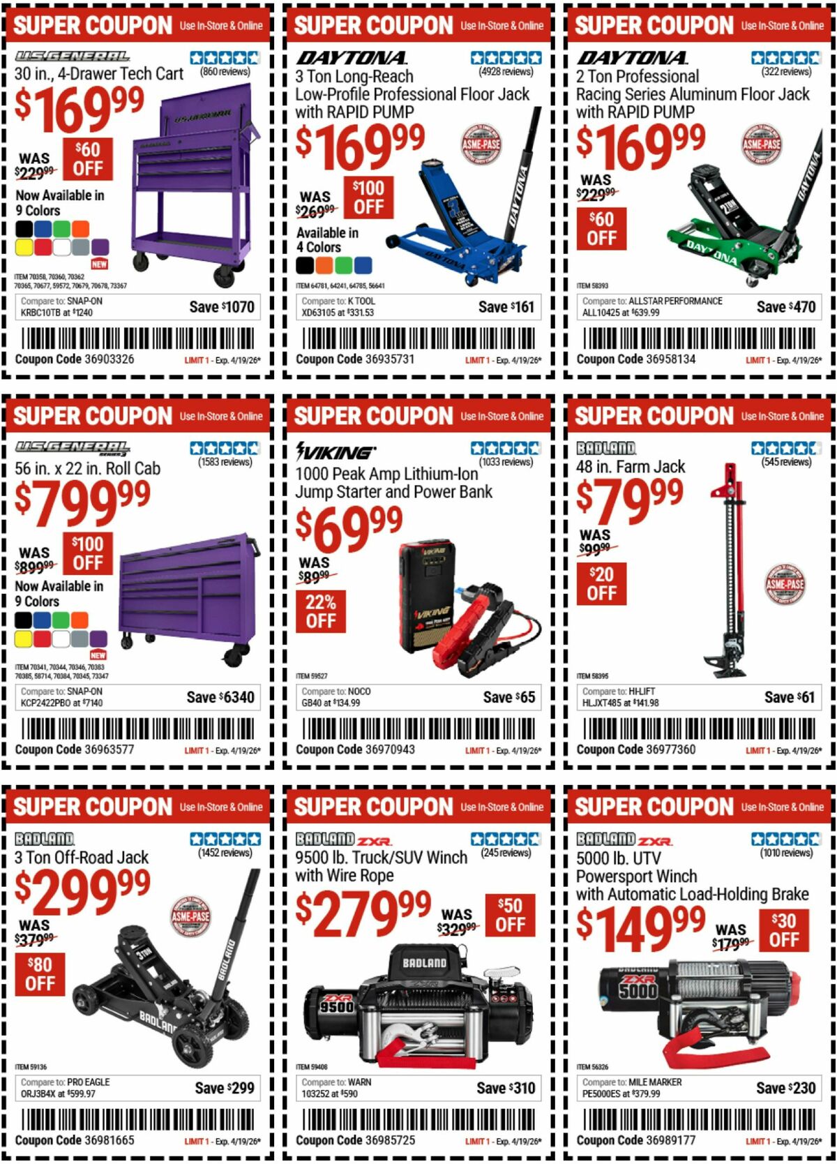 Harbor Freight Tools Weekly Ad from April 14