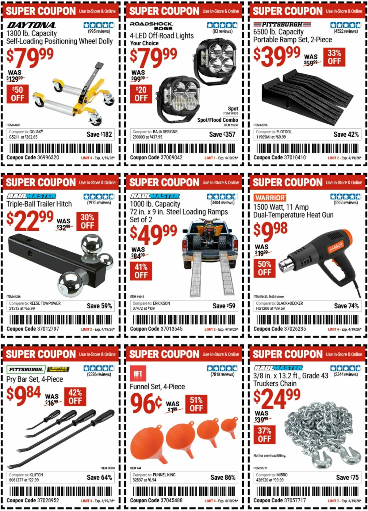 Harbor Freight Tools Weekly Ad from April 14
