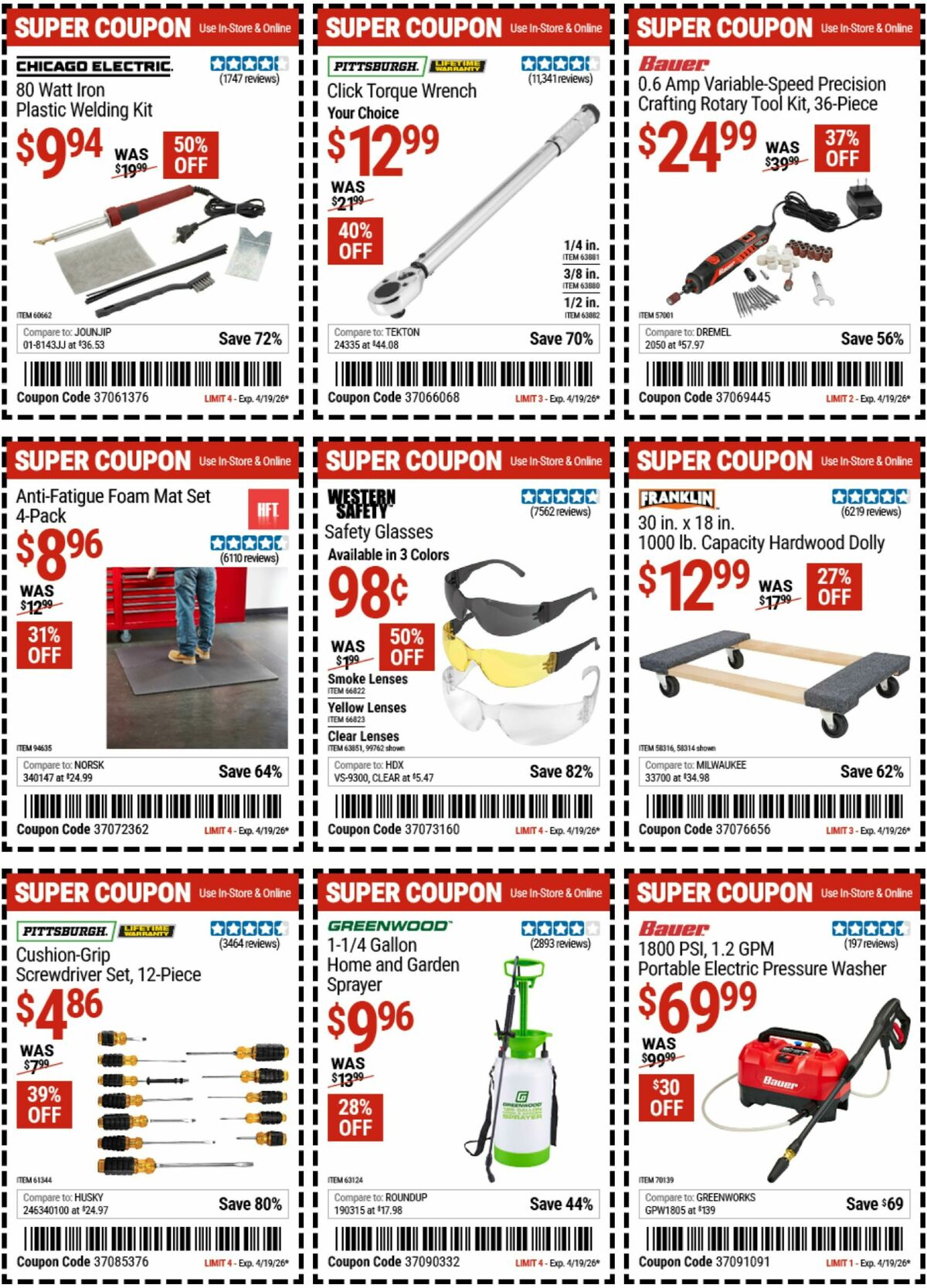 Harbor Freight Tools Weekly Ad from April 14