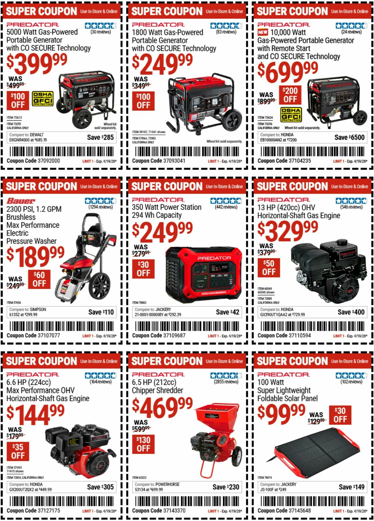 Harbor Freight Tools Weekly Ad from April 14