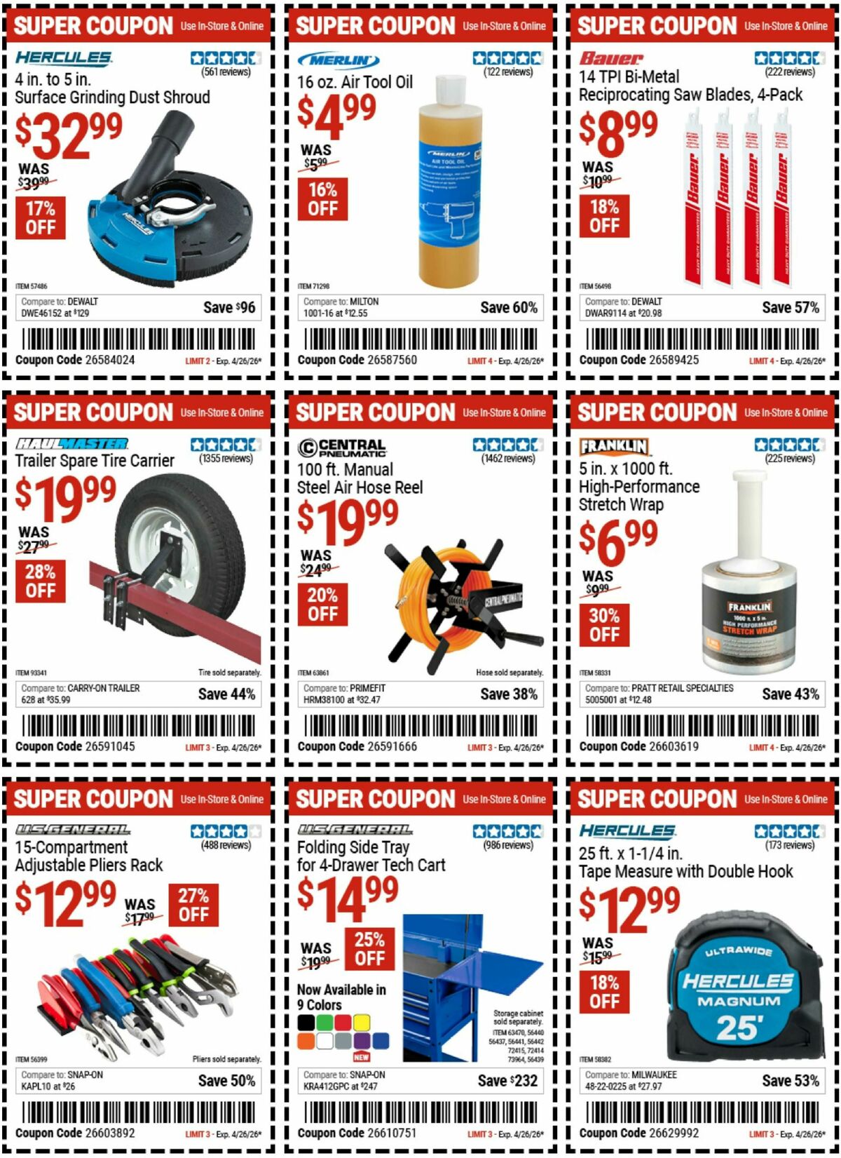 Harbor Freight Tools Weekly Ad from April 14