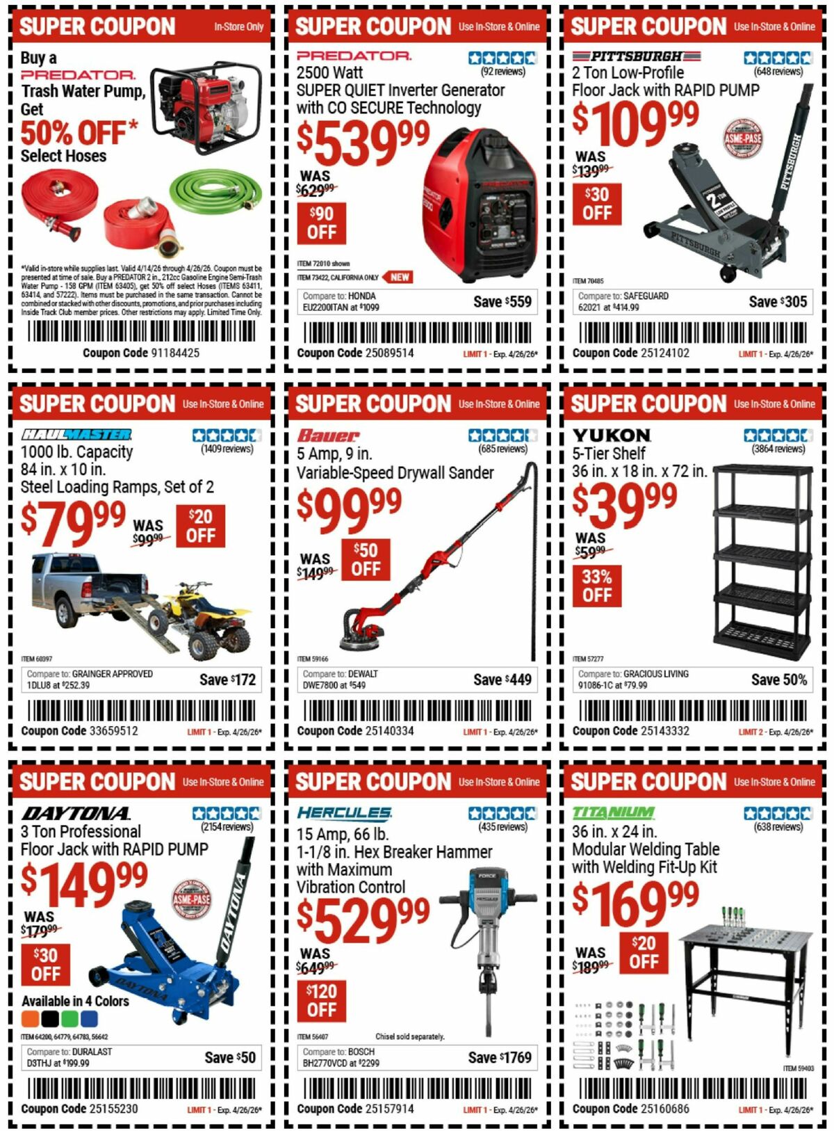 Harbor Freight Tools Weekly Ad from April 14