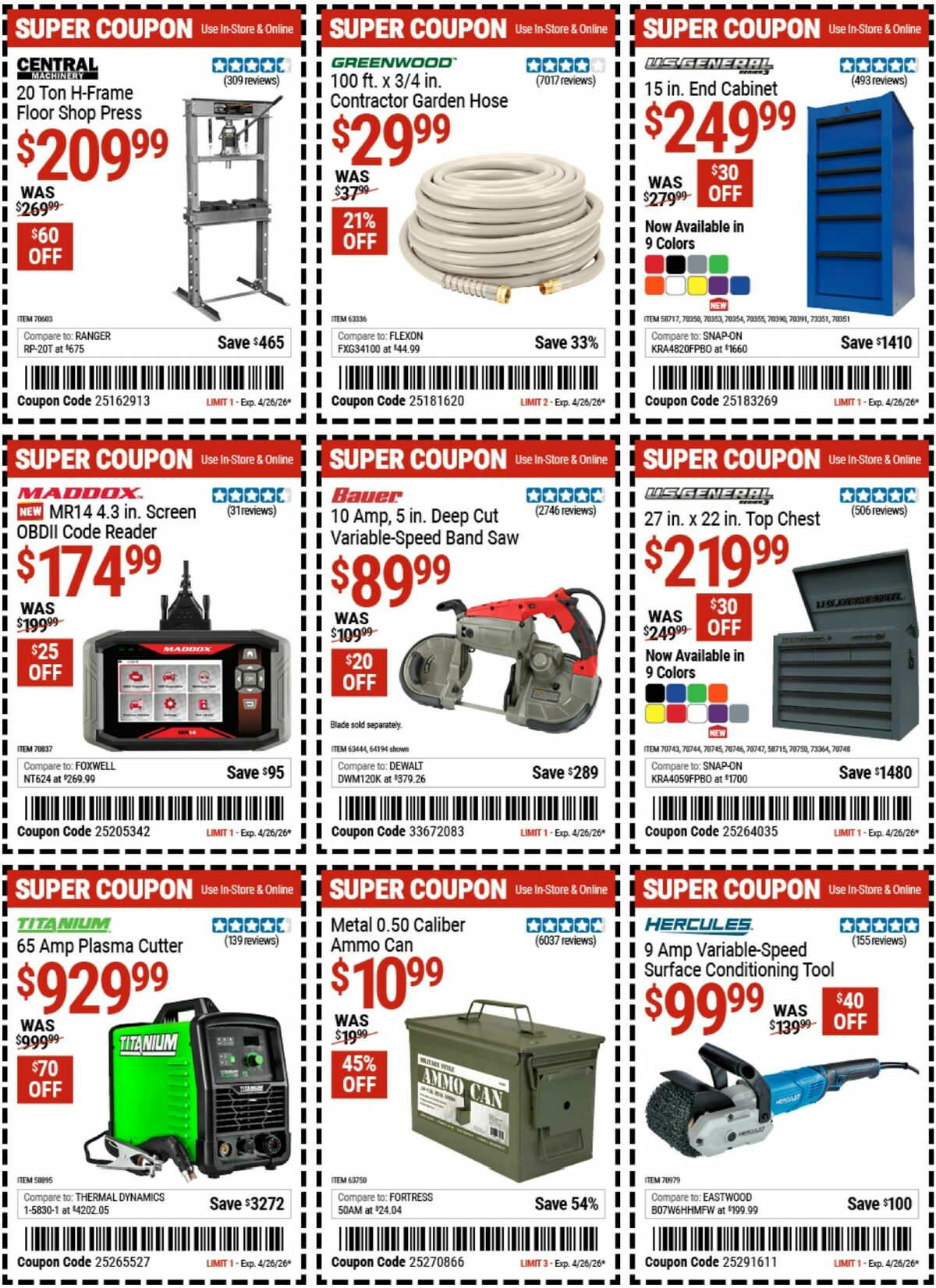 Harbor Freight Tools Weekly Ad from April 14