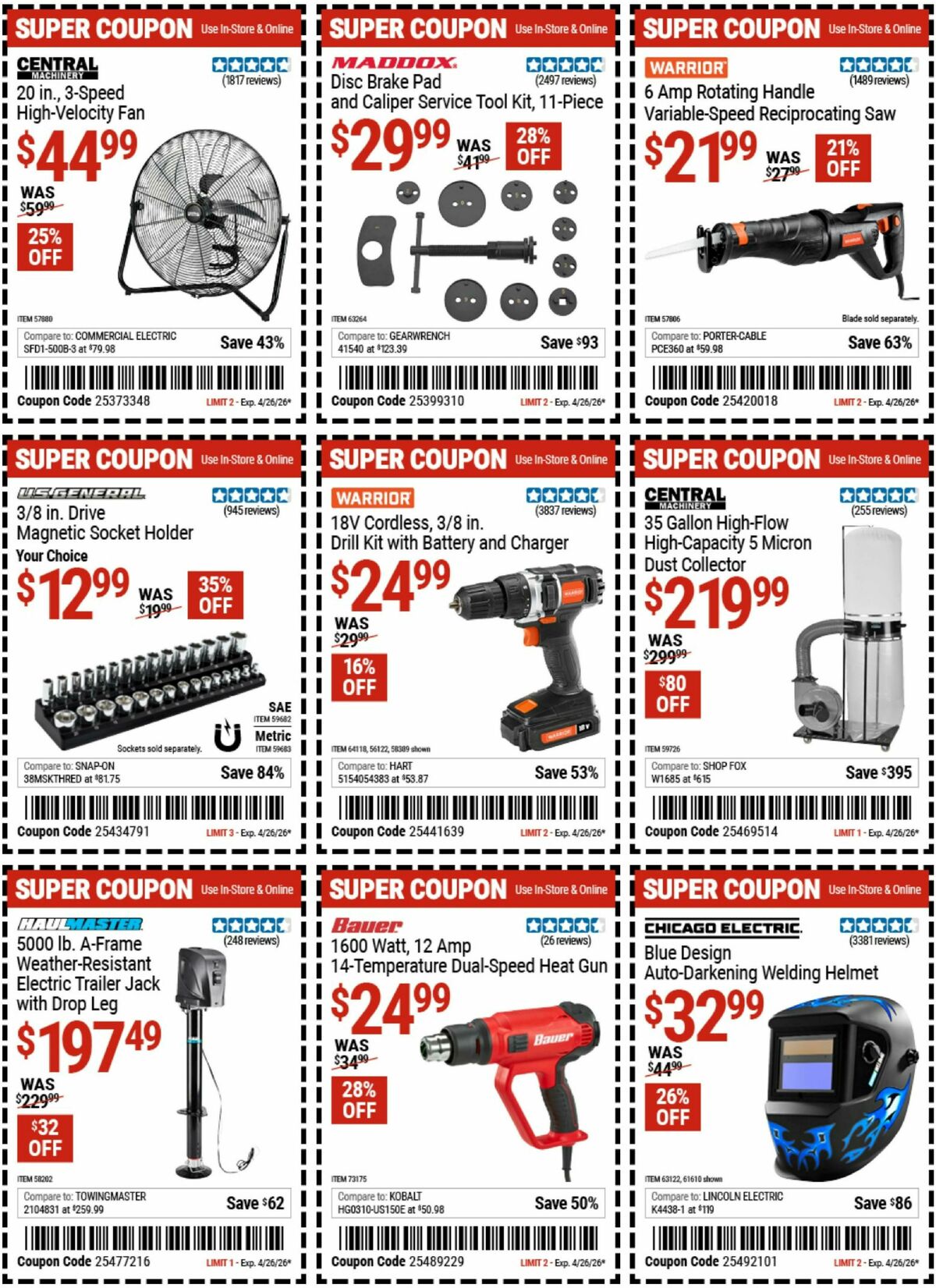 Harbor Freight Tools Weekly Ad from April 14
