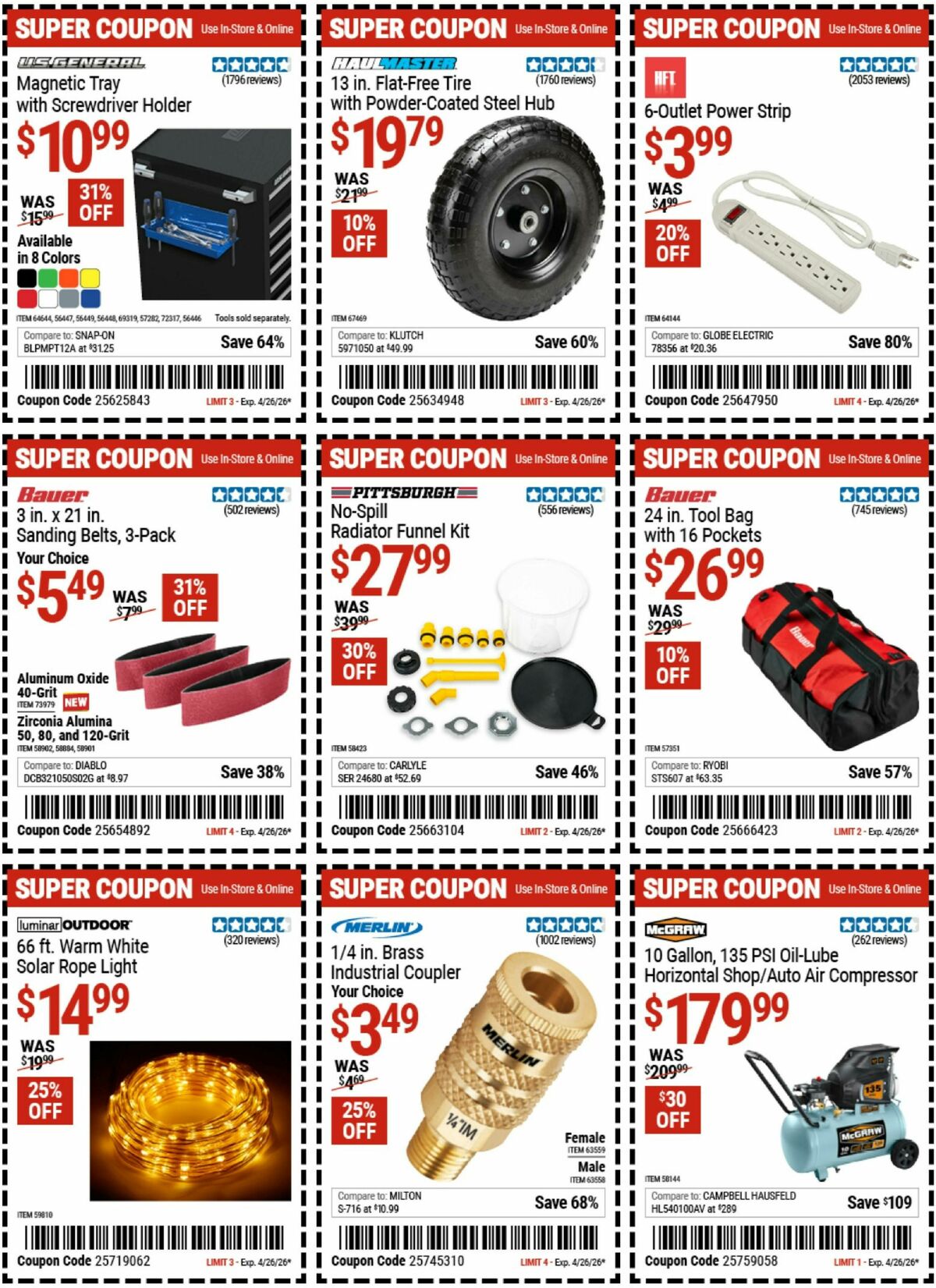 Harbor Freight Tools Weekly Ad from April 14