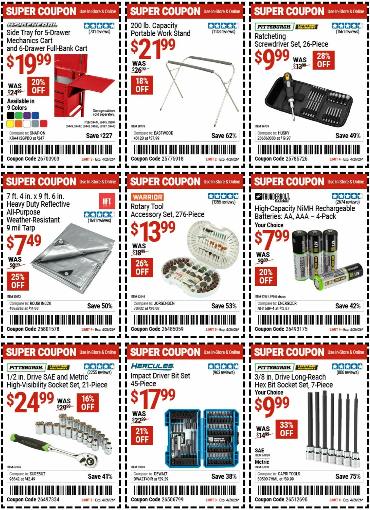 Harbor Freight Tools Weekly Ad from April 14