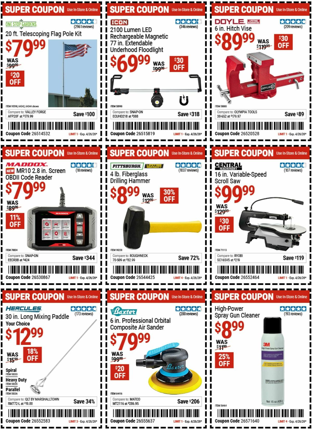 Harbor Freight Tools Weekly Ad from April 14