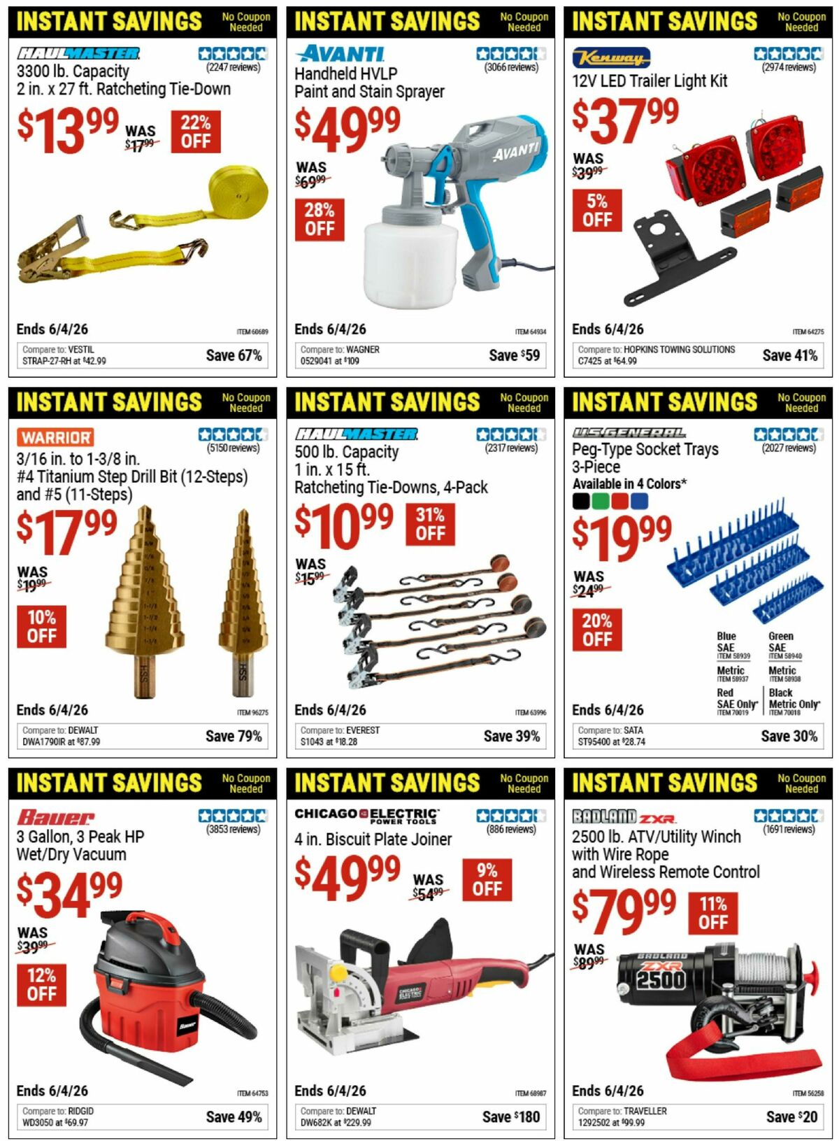 Harbor Freight Tools Instant Savings Weekly Ad from April 15
