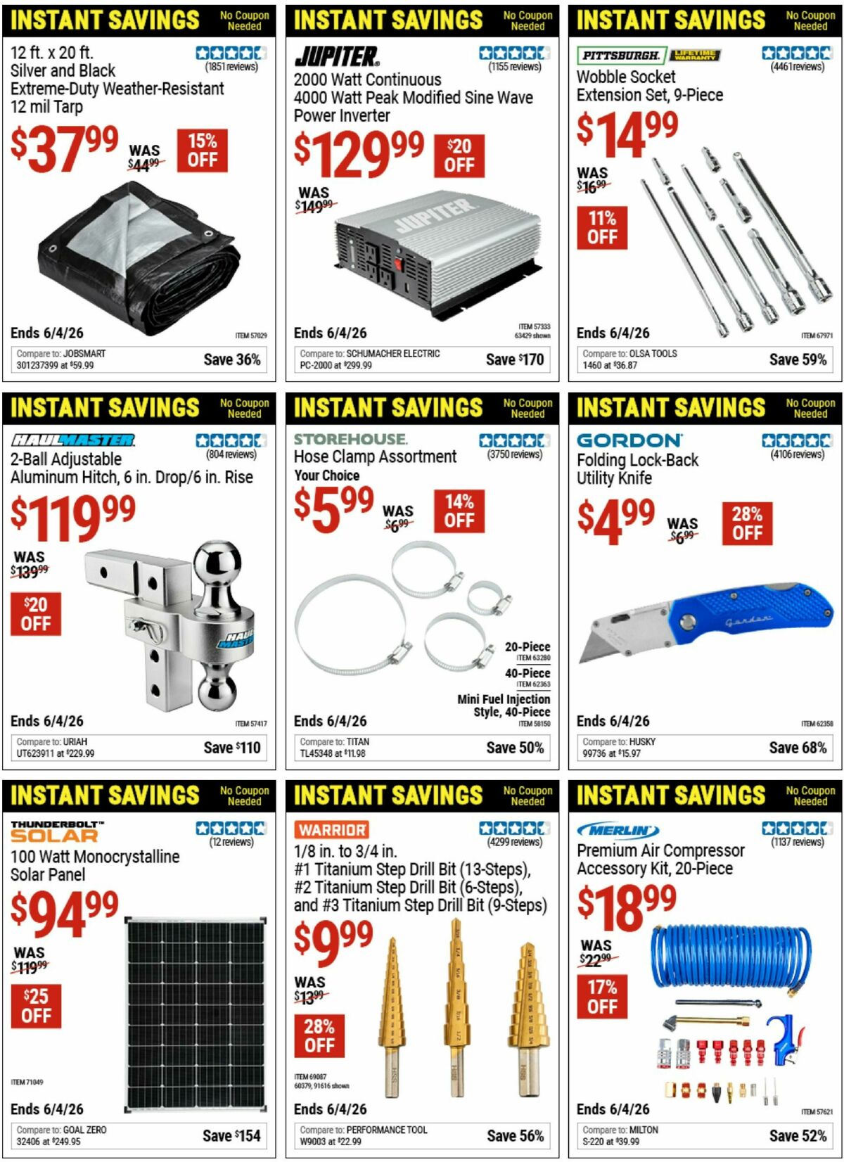 Harbor Freight Tools Instant Savings Weekly Ad from April 15