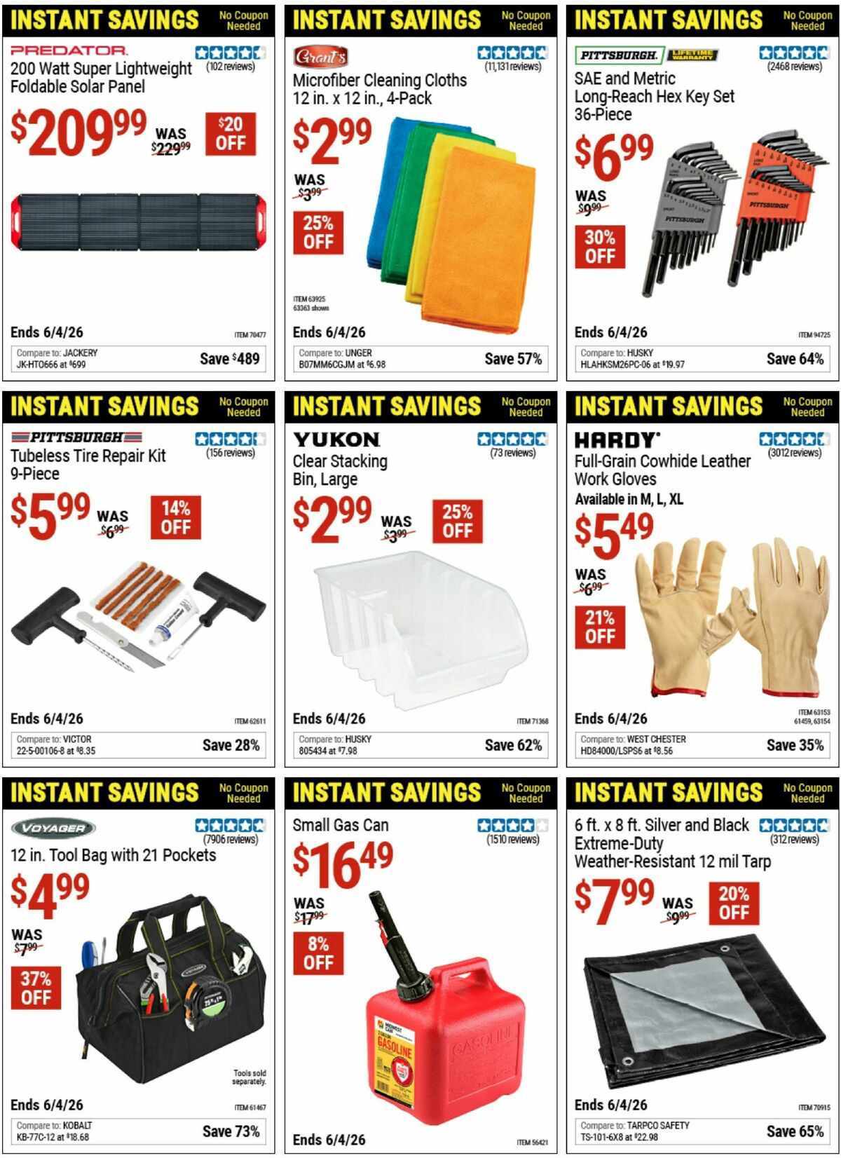 Harbor Freight Tools Instant Savings Weekly Ad from April 15