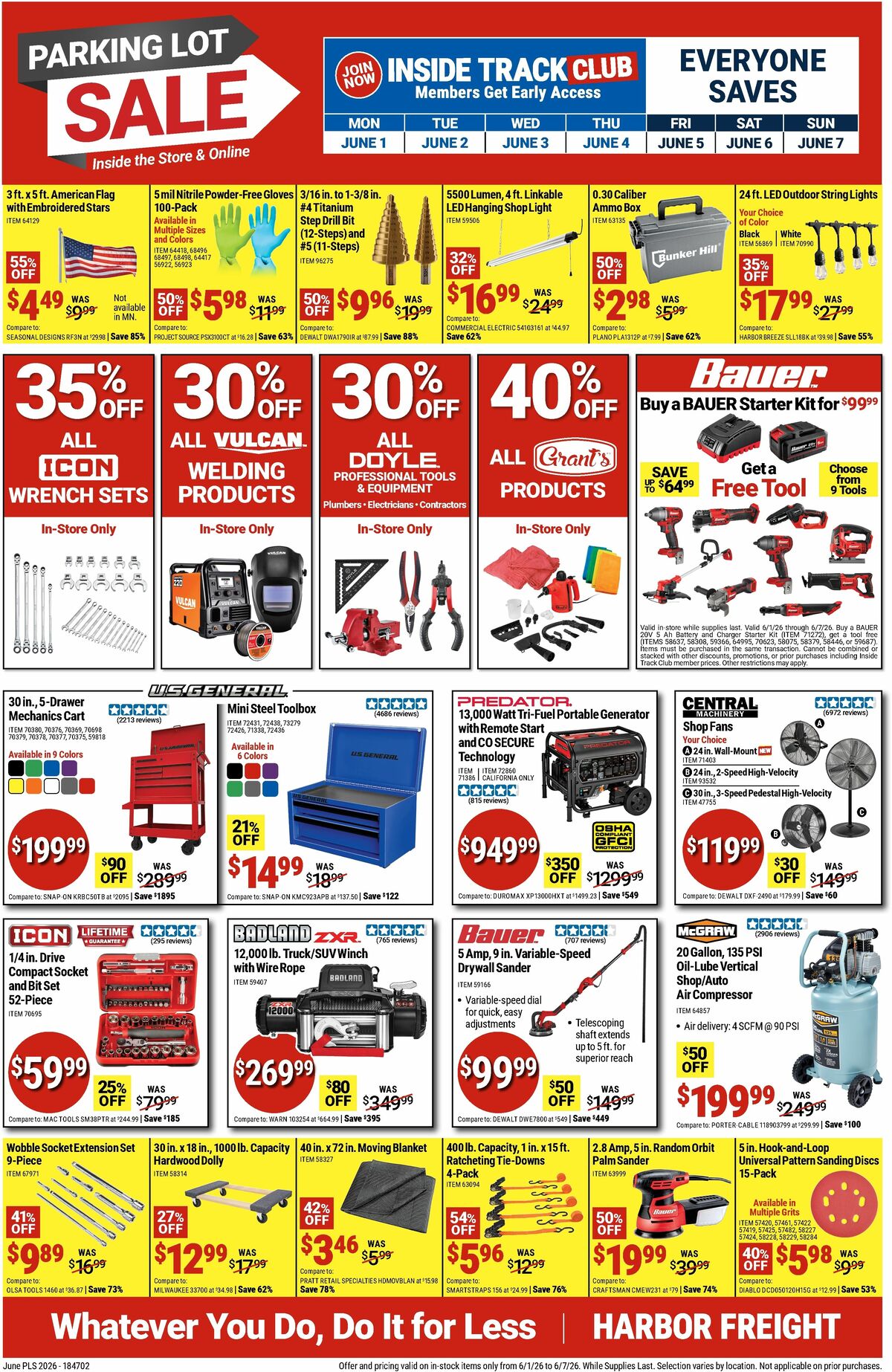 Harbor Freight Tools Weekly Ad from June 1