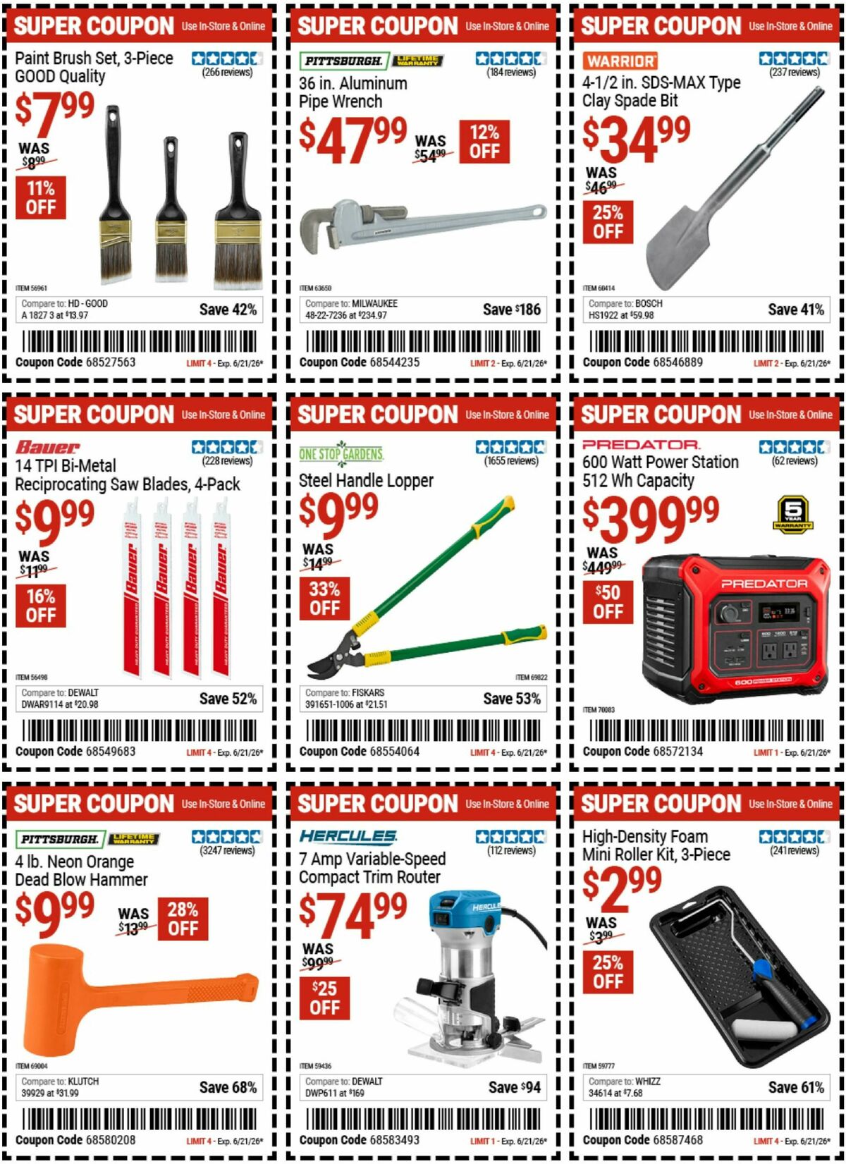 Harbor Freight Tools Weekly Ad from June 8