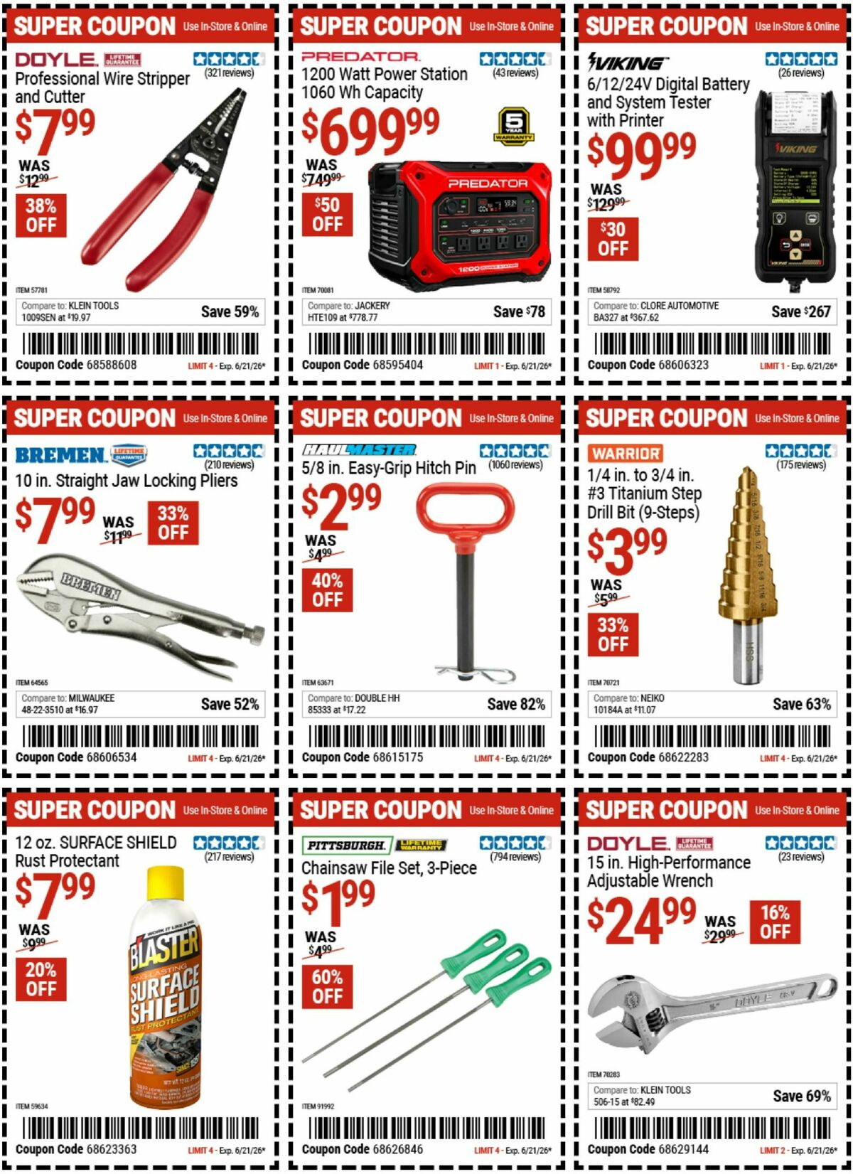 Harbor Freight Tools Weekly Ad from June 8