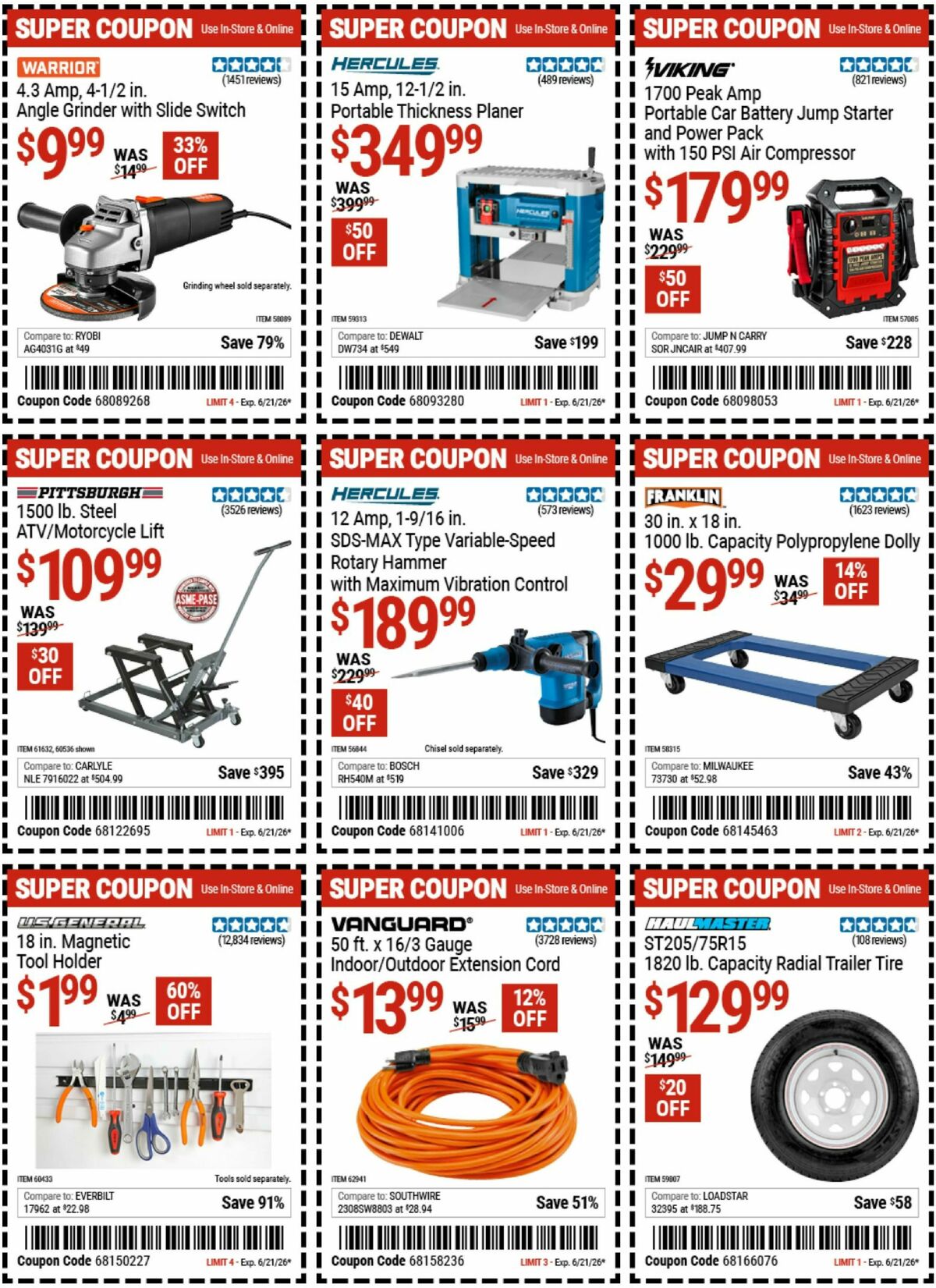 Harbor Freight Tools Weekly Ad from June 8