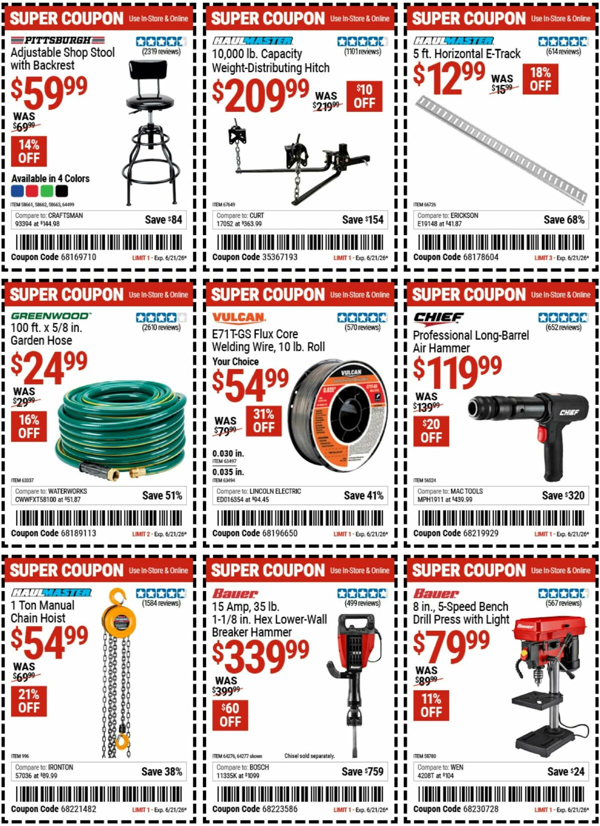 Harbor Freight Tools Weekly Ad from June 8