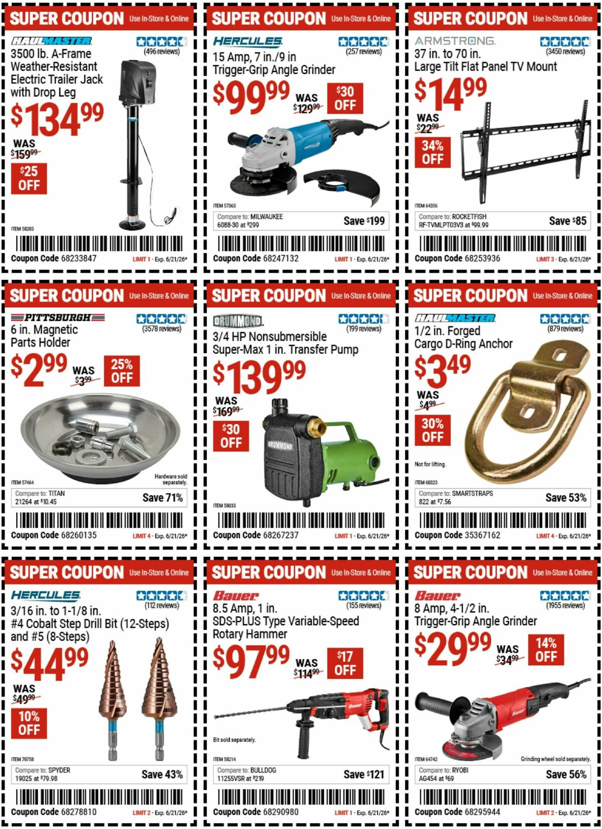 Harbor Freight Tools Weekly Ad from June 8