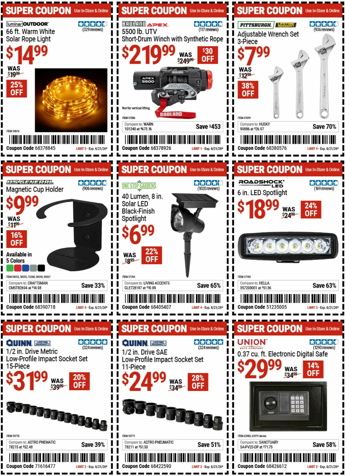 Harbor Freight Tools Weekly Ad from June 8