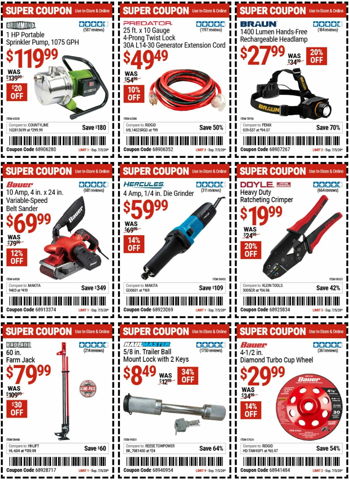 Harbor Freight Tools Weekly Ad from June 22