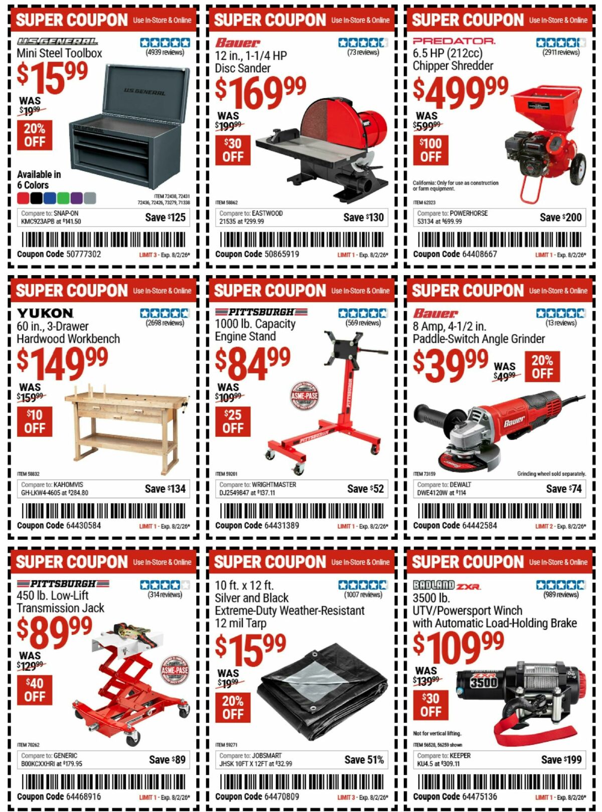 Harbor Freight Tools Weekly Ad from July 20