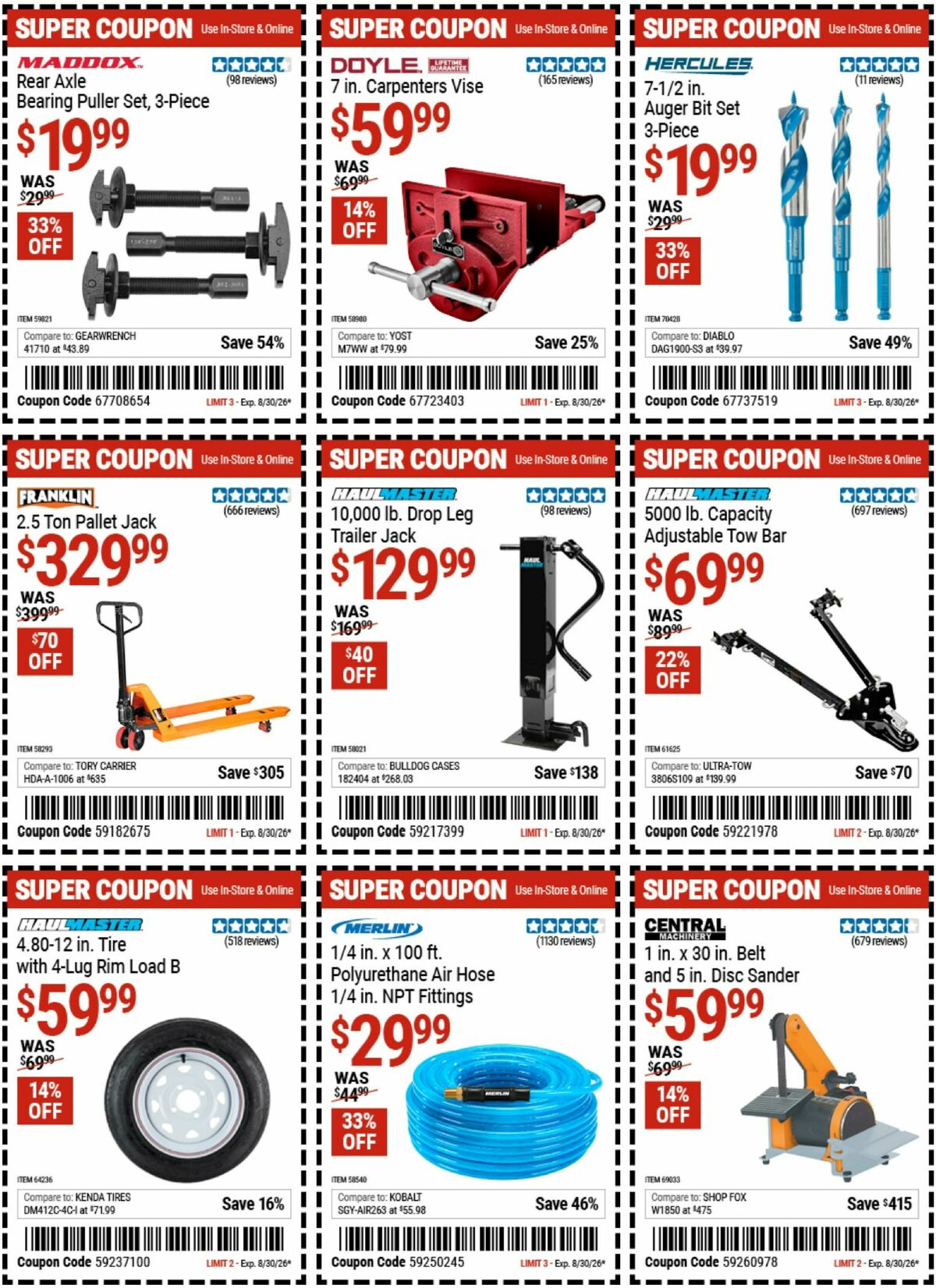 Harbor Freight Tools Weekly Ad from August 17