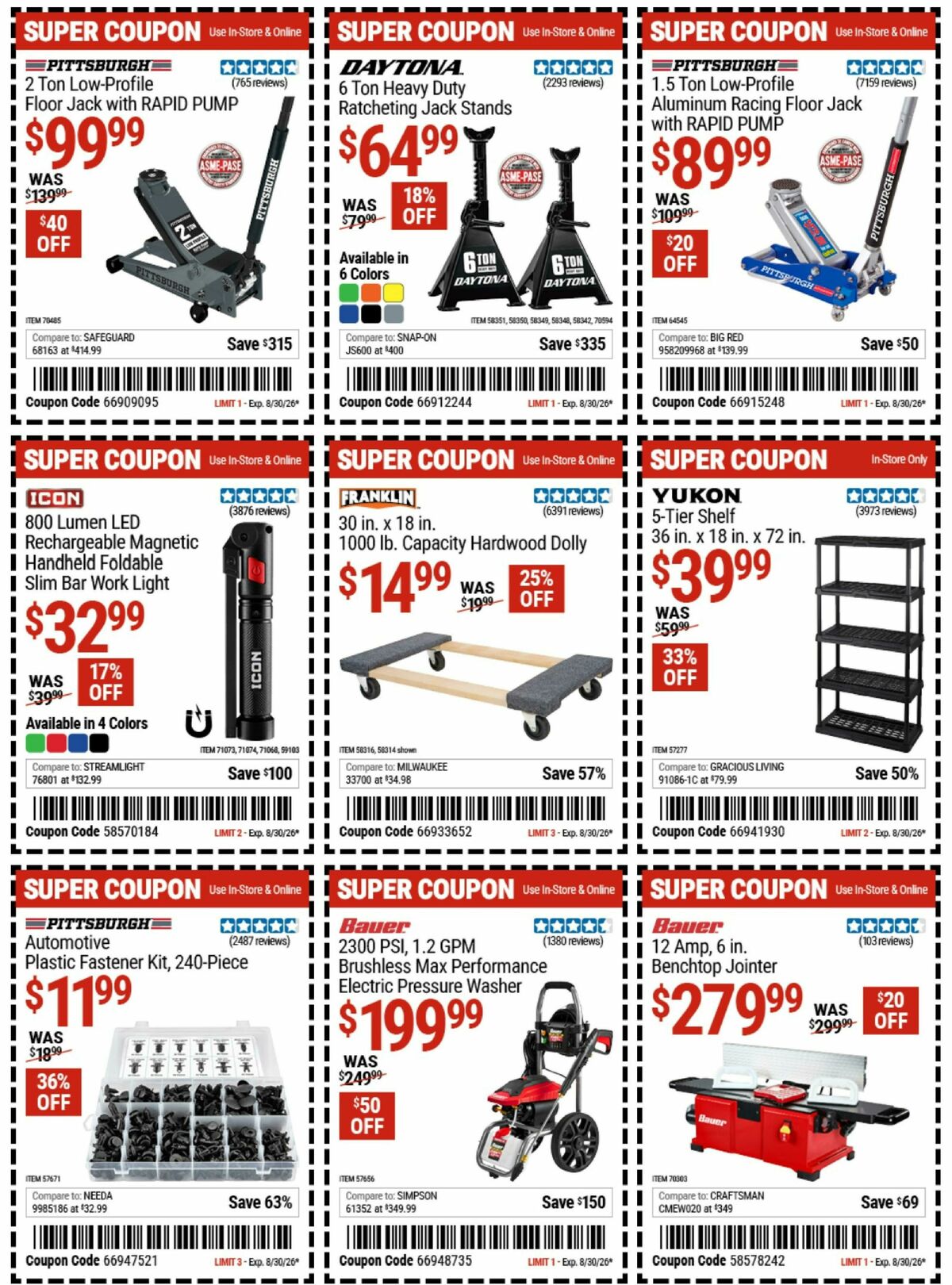 Harbor Freight Tools Weekly Ad from August 17