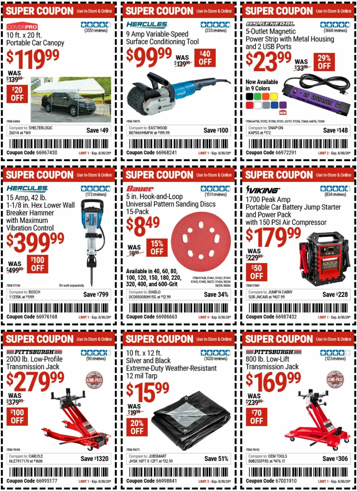 Harbor Freight Tools Weekly Ad from August 17