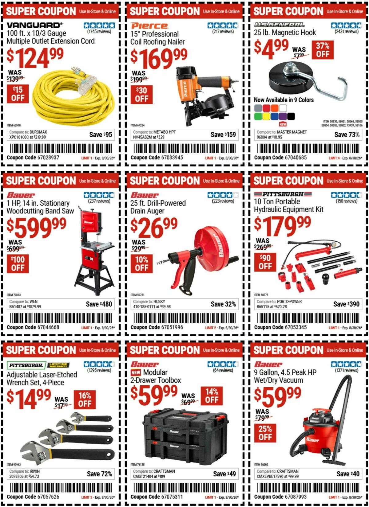 Harbor Freight Tools Weekly Ad from August 17