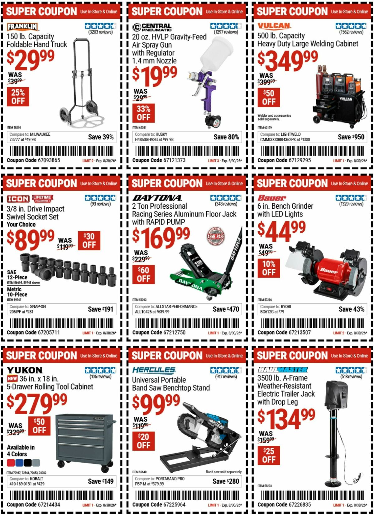 Harbor Freight Tools Weekly Ad from August 17